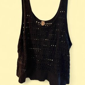 Old Navy Black Crochet Tank Top